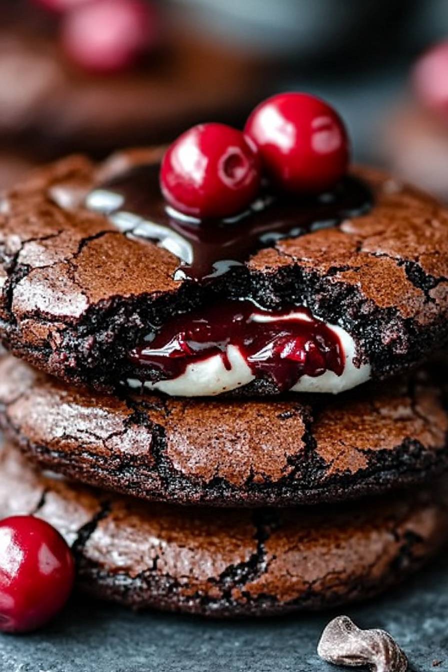 Black Forest Flourless Brownie Cookies