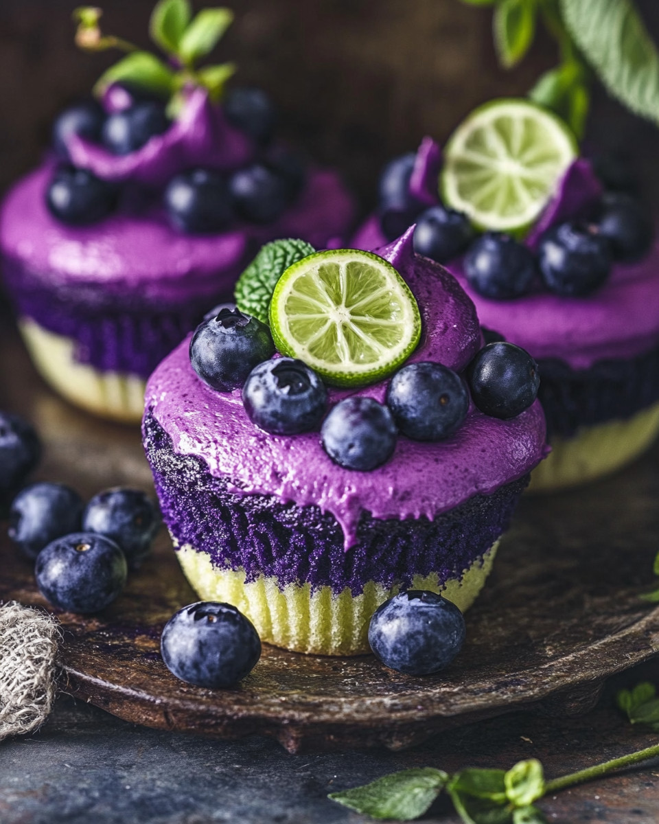 Blueberry Lime Cheesecake Cupcakes