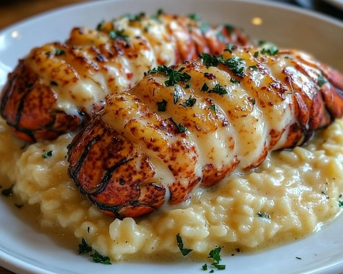 Butter Poached Lobster Tails with Creamy Risotto Recipe | Elegant 5-Star Dinner