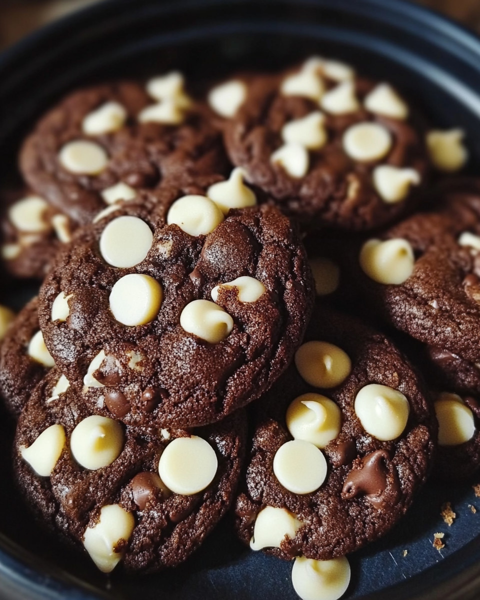 Chocolate Cookies with White Chocolate Chips