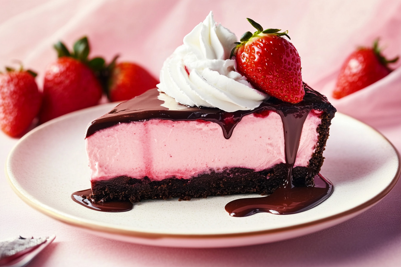 No-Bake Neapolitan Cheesecake