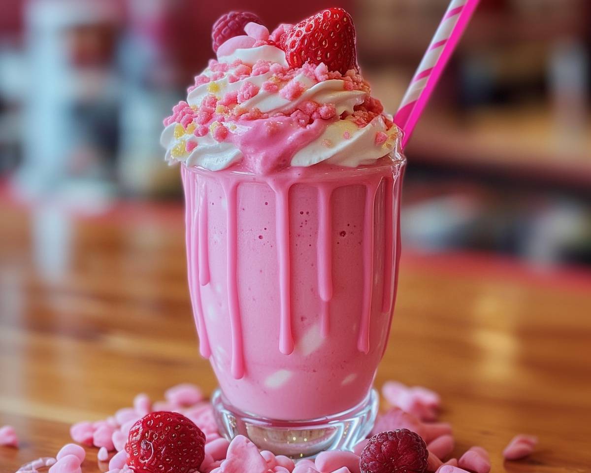 Pink Strawberry Milkshake Surprise