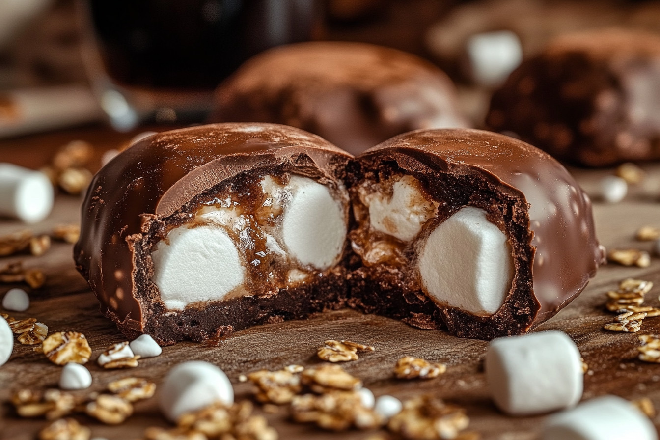 Rocky Road Stuffed Marshmallow Cookies