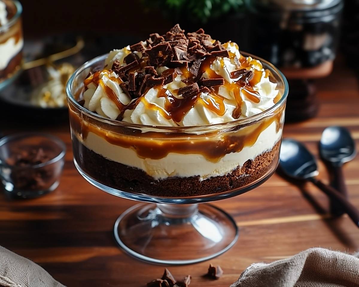 Salted Caramel Brownie Cheesecake Trifle Recipe | 5-Layer Indulgent Dessert Delight