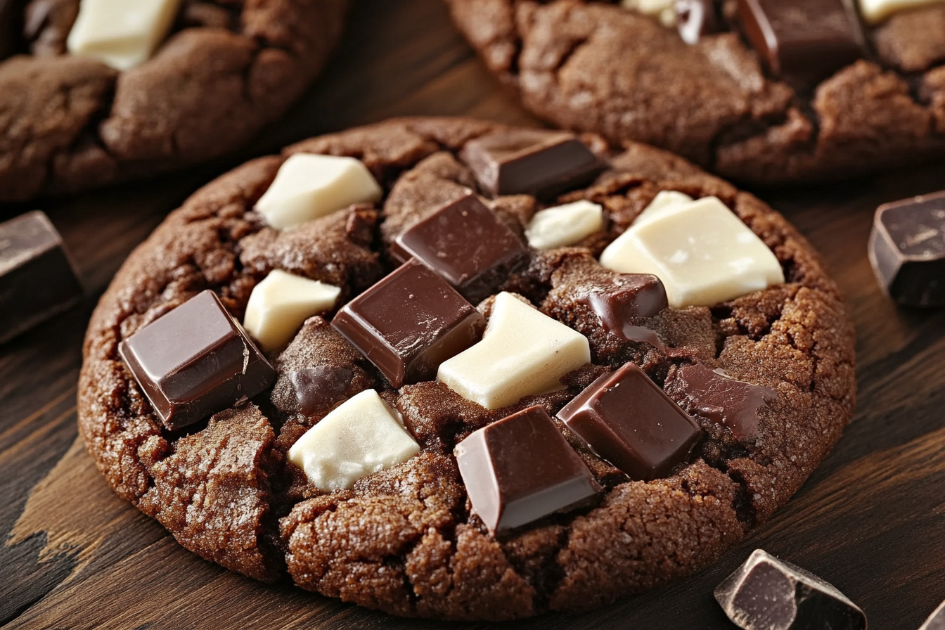 Triple Chocolate Chunk Cookies