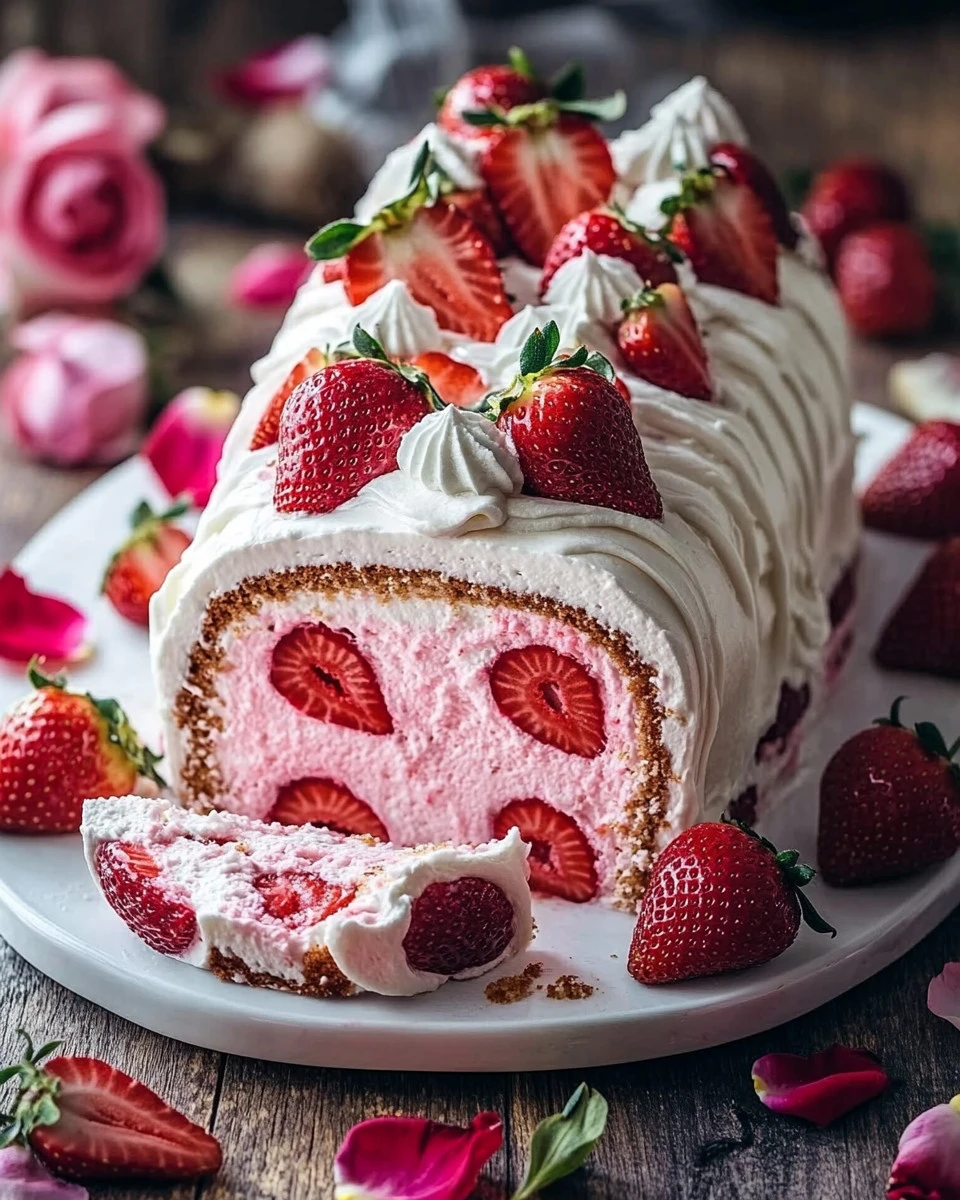 Frozen Strawberries and Whipped Cream