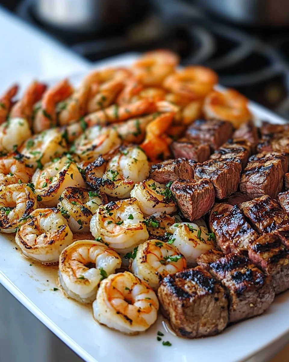 Garlic Butter Steak Bites & Shrimp Feast