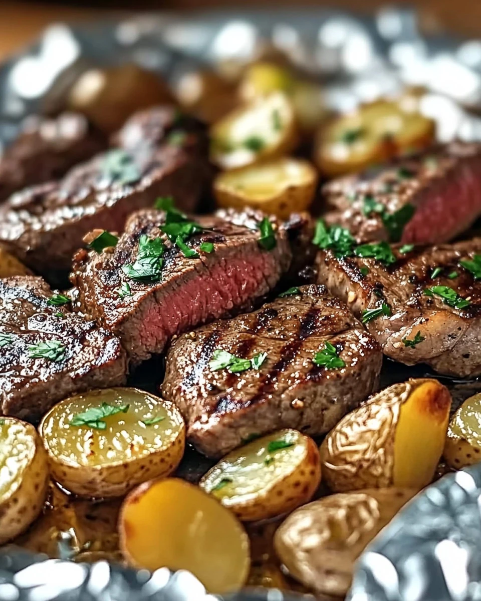 Garlic Steak Potato Foil Packets