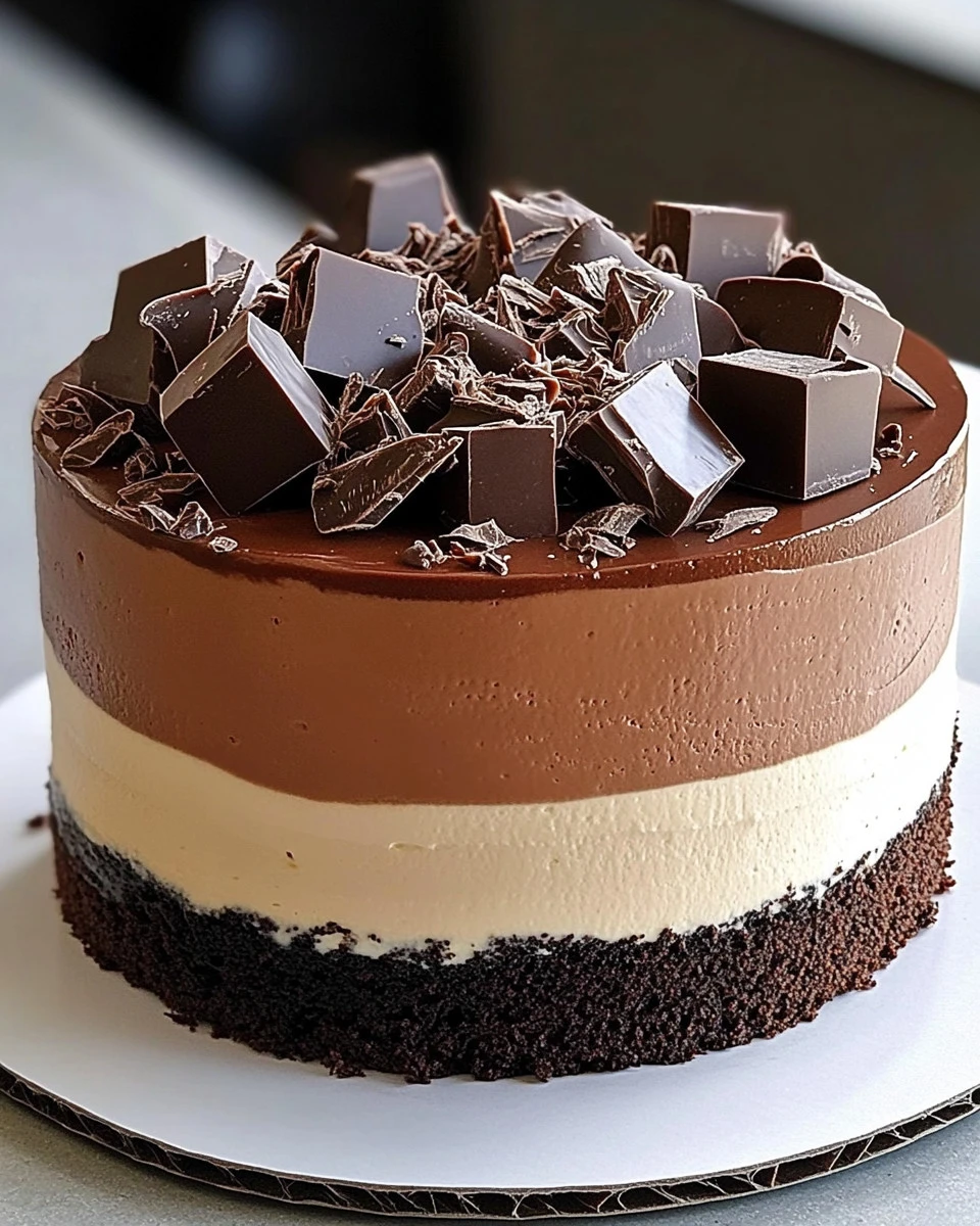 Triple Chocolate Mousse Cake