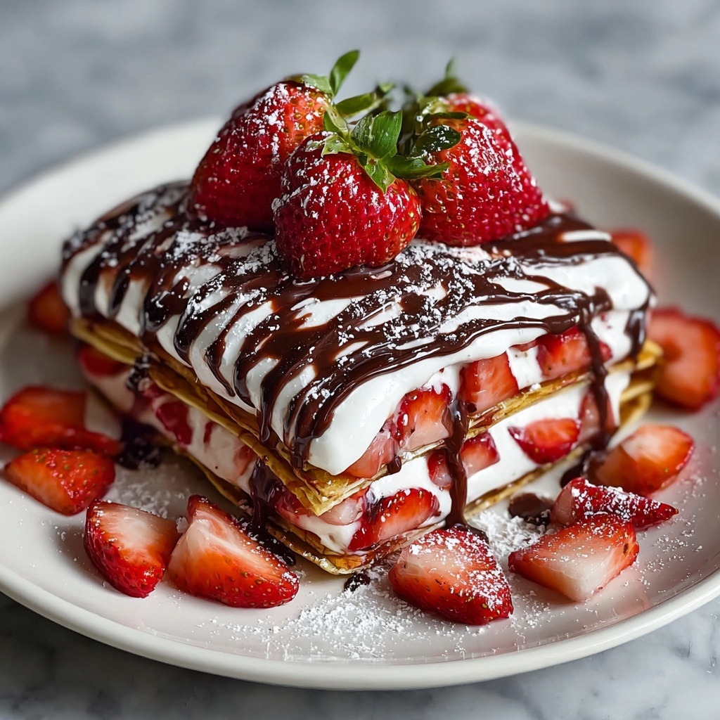 Strawberry Nutella Crepe Cake Recipe - Recipe Image