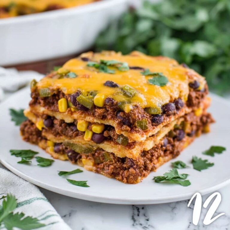 Taco Lasagna with Corn Tortillas Recipe