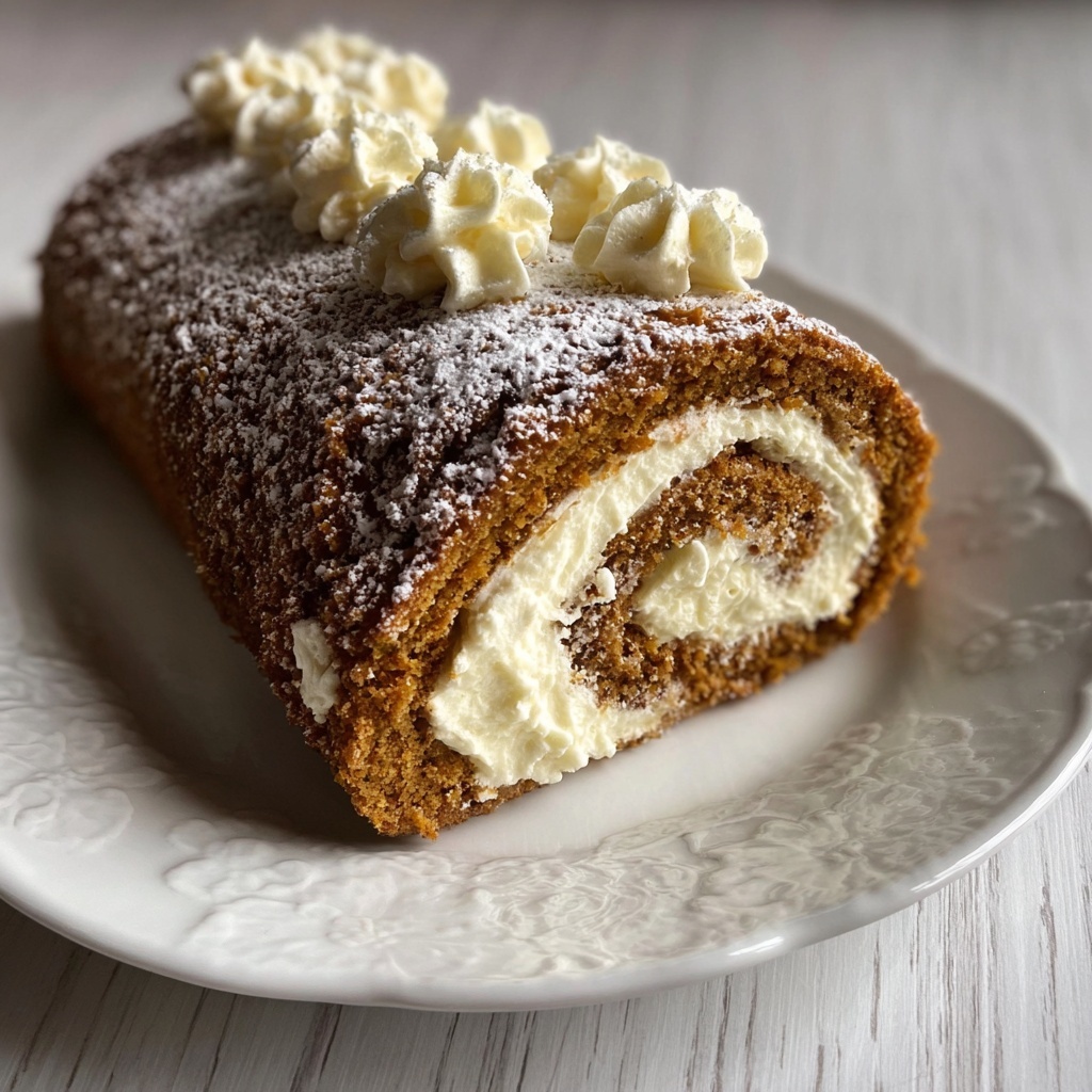 Creamy Pumpkin Spice Roll Cake Recipe - Recipe Image