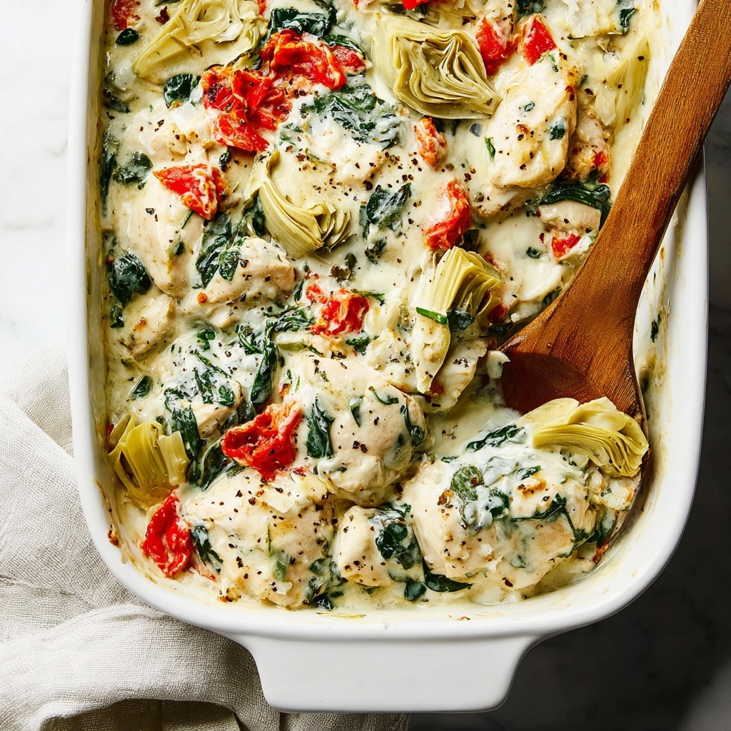 Spinach Artichoke Chicken Bake Recipe - Recipe Image