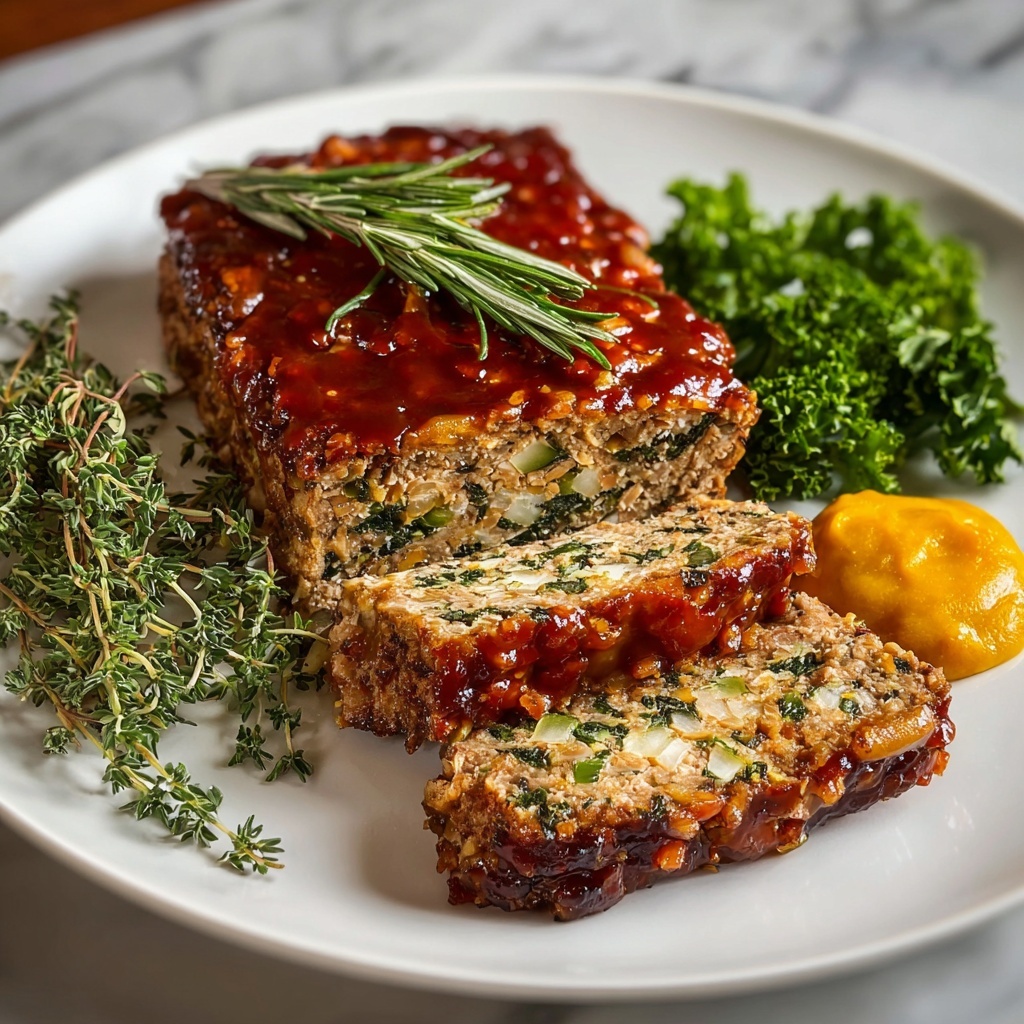 Succulent Herb-Infused Baked Turkey Meatloaf with a Savory Glaze Recipe - Recipe Image