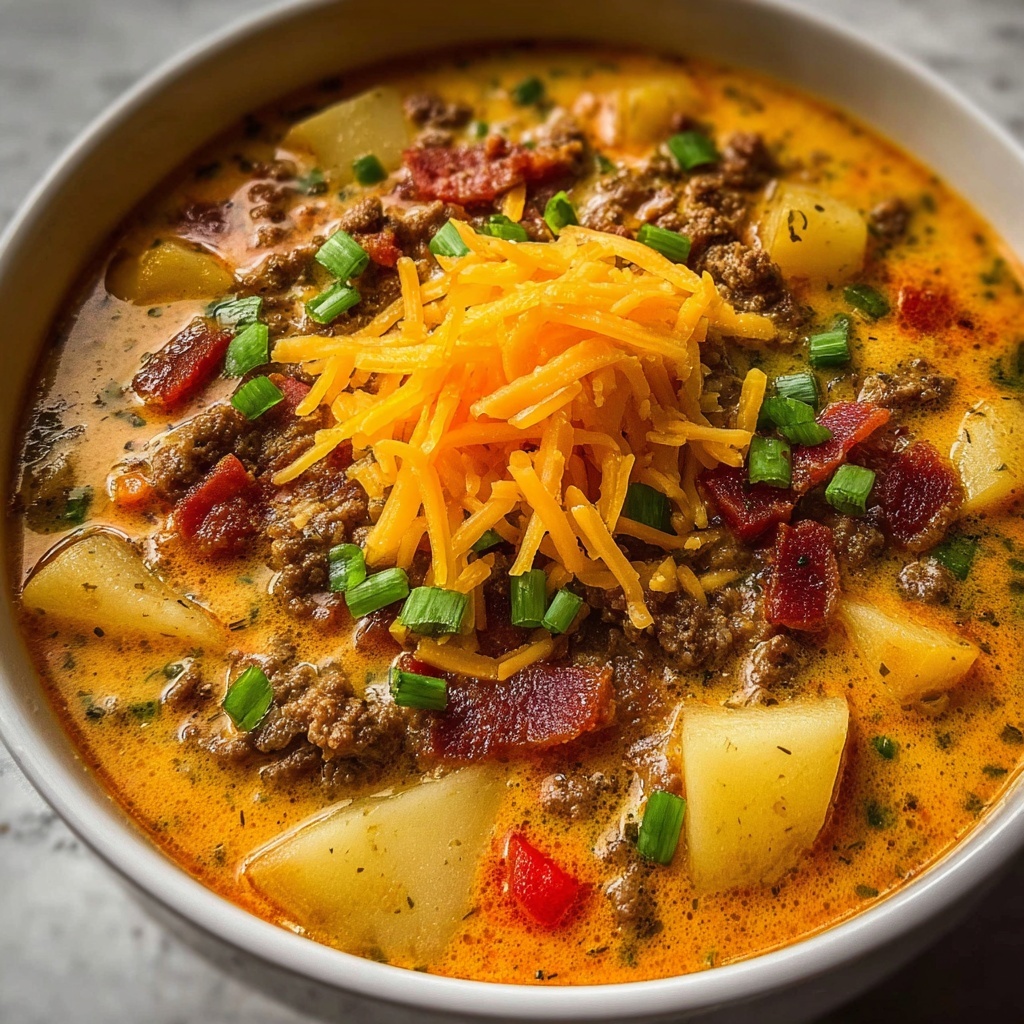 Bacon Cheeseburger Soup Recipe - Recipe Image