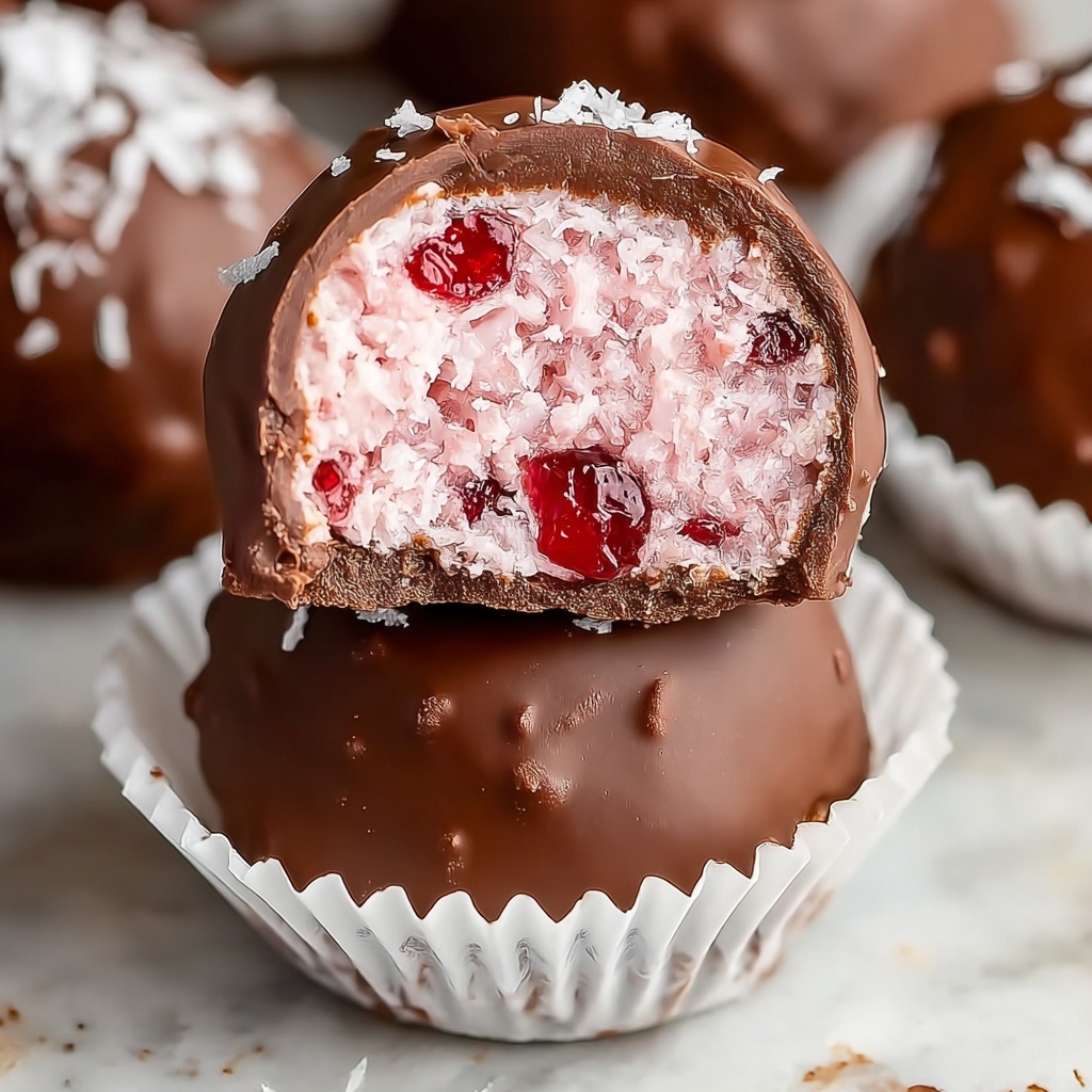 Chocolate Cherry Coconut Truffles - Easy Holiday Treat Recipe - Recipe Image