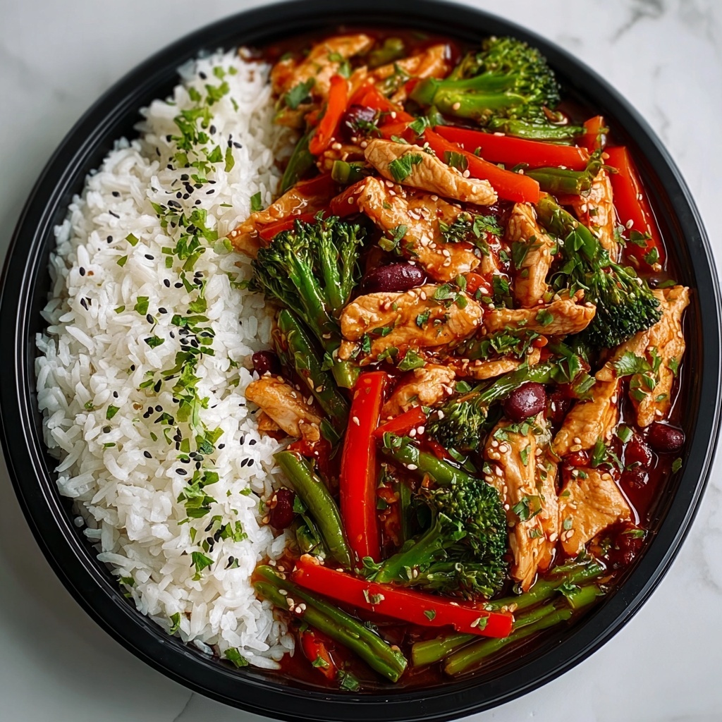 Chili Chicken & Mixed Veggie Rice Bowl Recipe - Recipe Image