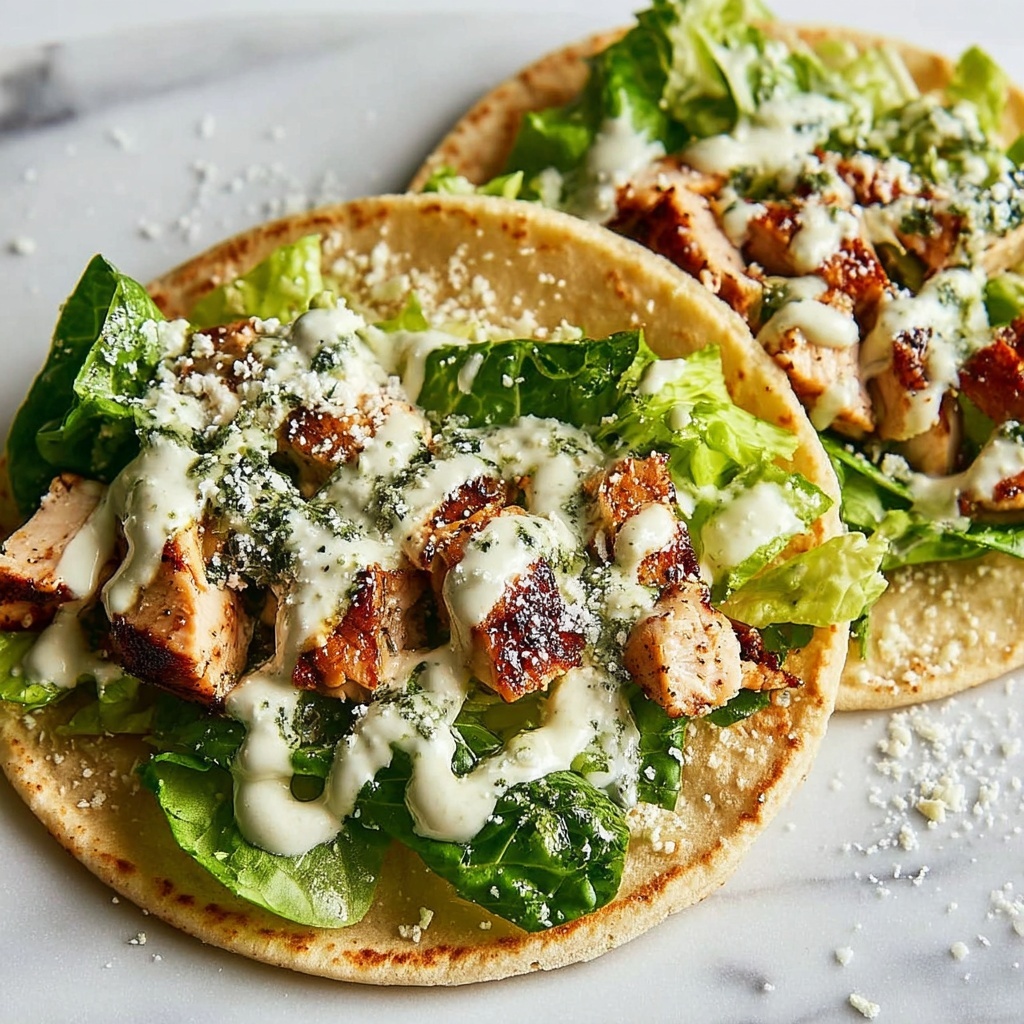 Smash Chicken Caesar Tacos Recipe - Recipe Image