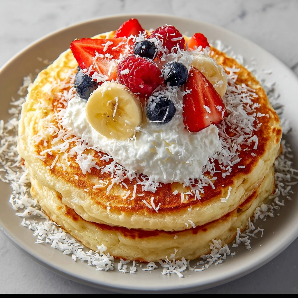 Sweet Coconut Cream Pancakes Recipe - Recipe Image