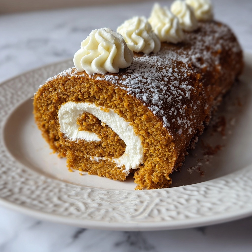 Creamy Pumpkin Spice Roll Cake Recipe - Recipe Image