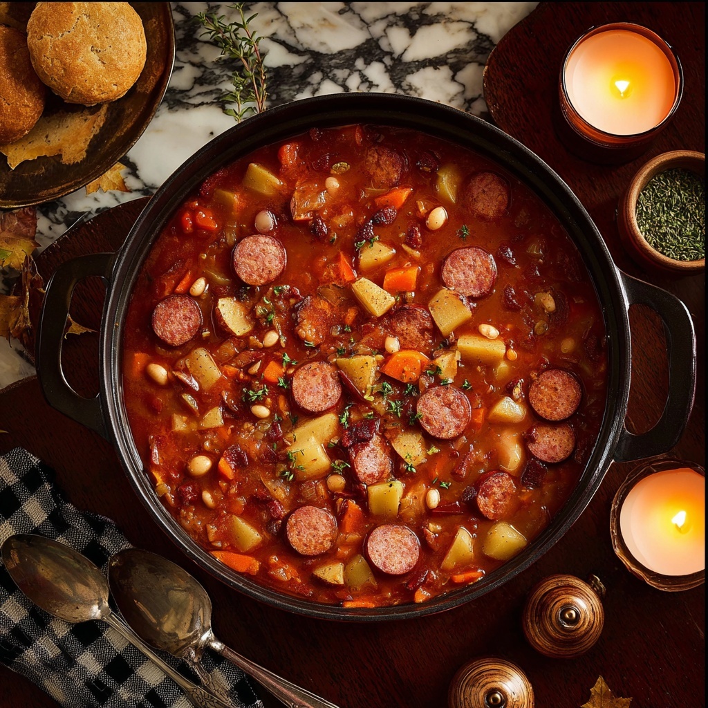 Sausage and Bean Stew (Bonfire Stew) Recipe - Recipe Image