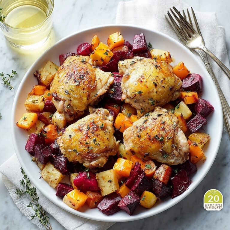 Apple Cider Chicken Thighs with Root Vegetables Recipe