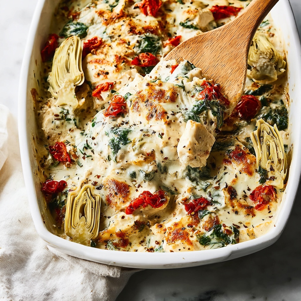 Spinach Artichoke Chicken Bake Recipe - Recipe Image