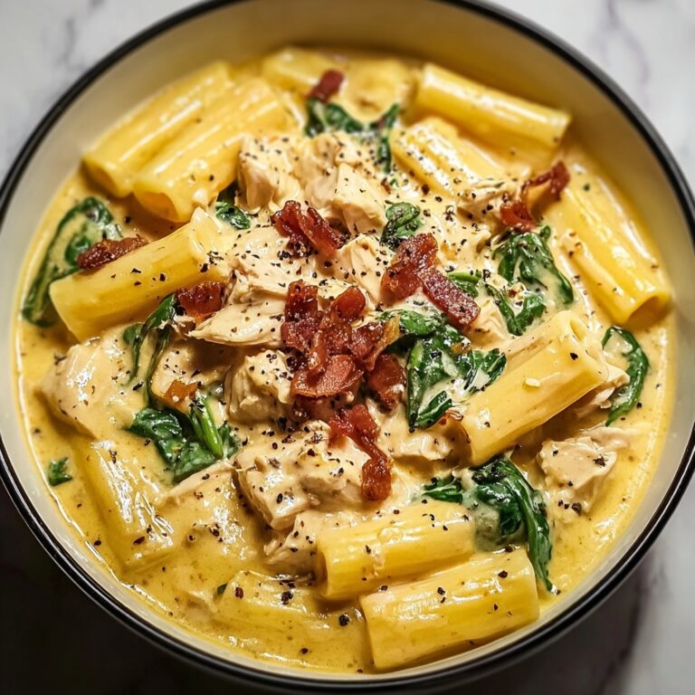 Creamy Chicken Pasta with Bacon and Spinach Recipe