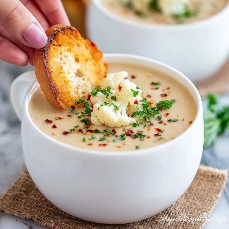 Creamy Cauliflower Soup with Cashews and Parmesan Recipe