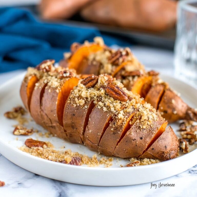 Hasselback Sweet Potatoes with Pecans and Cinnamon Recipe