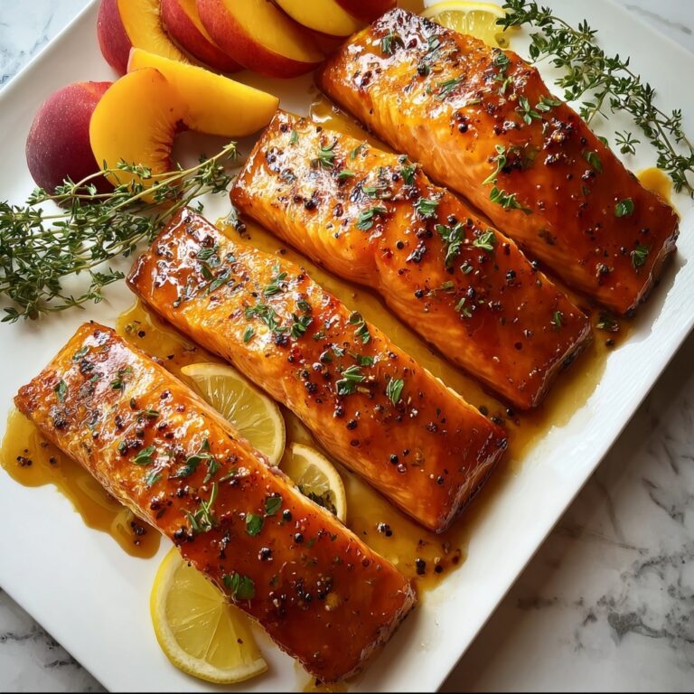 Bourbon Peach Roasted Salmon Recipe